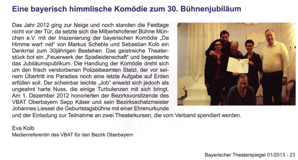 2013 - Bayrischer Theaterspiegel